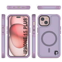 Cargar imagen en el visor de la galería, Funda PunkCase para iPhone 15 Plus, [Serie Spartan 2.0] Funda Resistente Transparente de Alta Duración con Protector de Pantalla Incorporado [lila].
