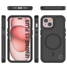 Cargar imagen en el visor de la galería, Funda PunkCase para iPhone 15 Plus, [Serie Spartan 2.0] Cubierta transparente resistente y resistente con protector de pantalla incorporado [Negro]
