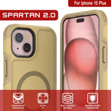 Cargar imagen en el visor de la galería, Funda PunkCase iPhone 15 Plus, [Serie Spartan 2.0] Funda Resistente Transparente y Resistente con Protector de Pantalla Incorporado [amarillo].
