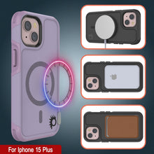 Cargar imagen en el visor de la galería, Funda PunkCase para iPhone 15 Plus, [Serie Spartan 2.0] Funda Resistente Transparente de Alta Duración con Protector de Pantalla Incorporado [lila].
