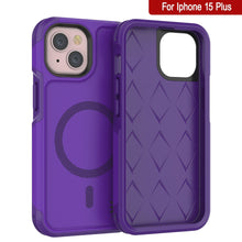 Cargar imagen en el visor de la galería, PunkCase Funda iPhone 15 Plus, [Serie Spartan 2.0] Funda Resistente Clara y Robusta con Protector de Pantalla Incorporado [Morado]
