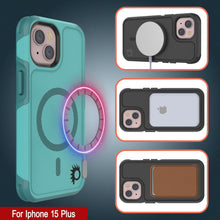 Cargar imagen en el visor de la galería, Funda PunkCase para iPhone 15 Plus, [Serie Spartan 2.0] Funda Resistente Transparente de Alta Protección con Protector de Pantalla Incorporado [Azul]
