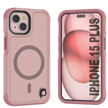 Cargar imagen en el visor de la galería, Funda PunkCase para iPhone 15 Plus, [Serie Spartan 2.0] Cubierta resistente clara y resistente con protector de pantalla incorporado [rosa].

