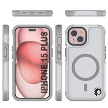 Cargar imagen en el visor de la galería, Funda PunkCase para iPhone 15 Plus, Serie Spartan 2.0, resistente y robusta, con cubierta transparente y protector de pantalla incorporado [blanca].
