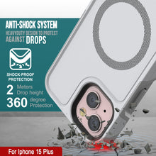 Cargar imagen en el visor de la galería, Funda PunkCase para iPhone 15 Plus, Serie Spartan 2.0, resistente y robusta, con cubierta transparente y protector de pantalla incorporado [blanca].
