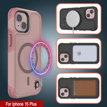 Cargar imagen en el visor de la galería, Funda PunkCase para iPhone 15 Plus, [Serie Spartan 2.0] Cubierta resistente clara y resistente con protector de pantalla incorporado [rosa].
