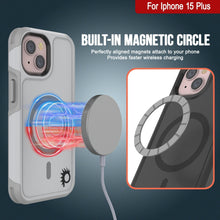 Cargar imagen en el visor de la galería, Funda PunkCase para iPhone 15 Plus, Serie Spartan 2.0, resistente y robusta, con cubierta transparente y protector de pantalla incorporado [blanca].
