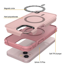 Cargar imagen en el visor de la galería, Funda PunkCase para iPhone 15 Plus, [Serie Spartan 2.0] Cubierta resistente clara y resistente con protector de pantalla incorporado [rosa].
