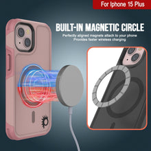 Cargar imagen en el visor de la galería, Funda PunkCase para iPhone 15 Plus, [Serie Spartan 2.0] Cubierta resistente clara y resistente con protector de pantalla incorporado [rosa].
