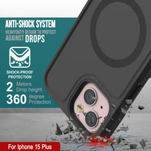 Cargar imagen en el visor de la galería, Funda PunkCase para iPhone 15 Plus, [Serie Spartan 2.0] Cubierta transparente resistente y resistente con protector de pantalla incorporado [Negro]
