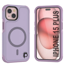 Cargar imagen en el visor de la galería, Funda PunkCase para iPhone 15 Plus, [Serie Spartan 2.0] Funda Resistente Transparente de Alta Duración con Protector de Pantalla Incorporado [lila].
