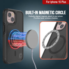 Cargar imagen en el visor de la galería, Funda PunkCase para iPhone 15 Plus, [Serie Spartan 2.0] Cubierta transparente resistente y resistente con protector de pantalla incorporado [Negro]
