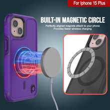 Cargar imagen en el visor de la galería, PunkCase Funda iPhone 15 Plus, [Serie Spartan 2.0] Funda Resistente Clara y Robusta con Protector de Pantalla Incorporado [Morado]
