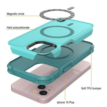 Cargar imagen en el visor de la galería, Funda PunkCase para iPhone 15 Plus, [Serie Spartan 2.0] Funda Resistente Transparente de Alta Protección con Protector de Pantalla Incorporado [Azul]
