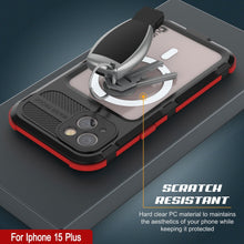 Load image into Gallery viewer, iPhone 15 Plus Metal Extreme 2.0 Series Aluminum Waterproof Case IP68 con Protector de Pantalla Incorporado [Negro-Rojo]
