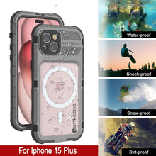 Cargar imagen en el visor de la galería, iPhone 15 Plus Metal Extreme 2.0 Series Estuche impermeable de aluminio IP68 con protector de pantalla incorporado [Plata]

 iPhone 15 Plus Carcasa de Aluminio Resistente al Agua Serie Metal Extreme 2.0 IP68 con Protector de Pantalla Incorporado [Plata]
