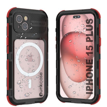 Load image into Gallery viewer, iPhone 15 Plus Metal Extreme 2.0 Series Aluminum Waterproof Case IP68 con Protector de Pantalla Incorporado [Negro-Rojo]
