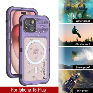 iPhone 15 Plus Metal Extreme 2.0 Series Aluminum Waterproof Case IP68 con Protector de Pantalla Incorporado [Morado]