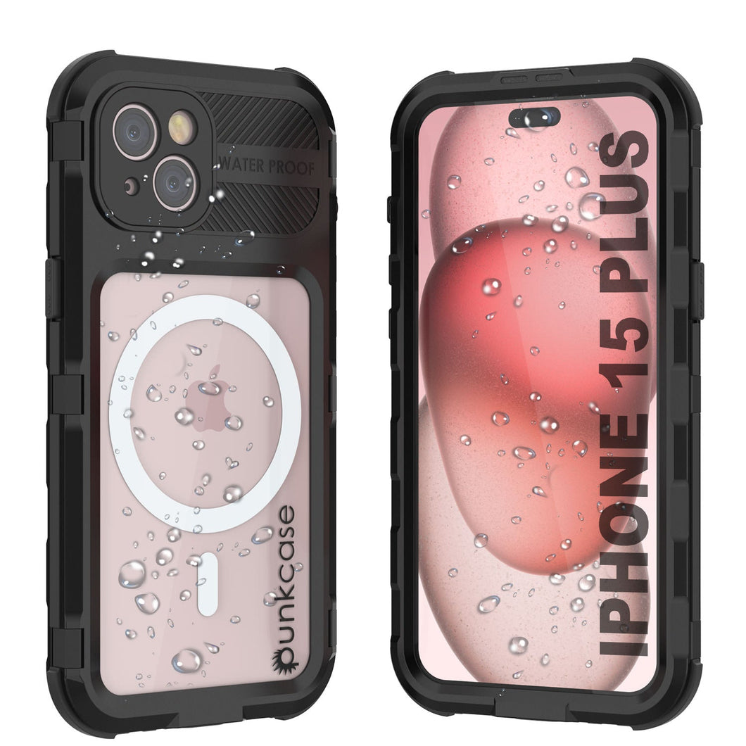 iPhone 15 Plus Serie Metal Extreme 2.0 Funda de Aluminio a Prueba de Agua IP68 con Protector de Pantalla Incorporado [Negro]