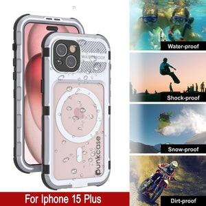 iPhone 15 Plus Metal Extreme 2.0 Series Aluminum Waterproof Case IP68 W/Buillt in Screen Protector [White]
Funda impermeable de aluminio de la serie Metal Extreme 2.0 para iPhone 15 Plus IP68 con protector de pantalla incorporado [Blanco]