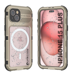 iPhone 15 Plus Metal Extreme 2.0 Series Aluminum Waterproof Case IP68 con Protector de Pantalla Incorporado [Dorado]
