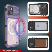 Load image into Gallery viewer, iPhone 15 Plus Metal Extreme 2.0 Series Aluminum Waterproof Case IP68 con Protector de Pantalla Incorporado [Morado]
