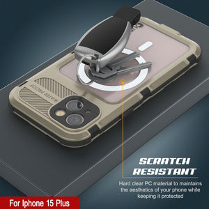 iPhone 15 Plus Metal Extreme 2.0 Series Aluminum Waterproof Case IP68 con Protector de Pantalla Incorporado [Dorado]