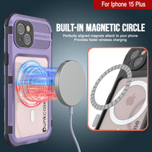 Load image into Gallery viewer, iPhone 15 Plus Metal Extreme 2.0 Series Aluminum Waterproof Case IP68 con Protector de Pantalla Incorporado [Morado]
