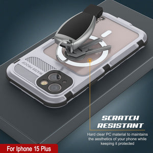 iPhone 15 Plus Metal Extreme 2.0 Series Aluminum Waterproof Case IP68 W/Buillt in Screen Protector [White]
Funda impermeable de aluminio de la serie Metal Extreme 2.0 para iPhone 15 Plus IP68 con protector de pantalla incorporado [Blanco]