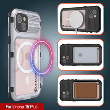 Load image into Gallery viewer, iPhone 15 Plus Metal Extreme 2.0 Series Aluminum Waterproof Case IP68 W/Buillt in Screen Protector [White]
Funda impermeable de aluminio de la serie Metal Extreme 2.0 para iPhone 15 Plus IP68 con protector de pantalla incorporado [Blanco]
