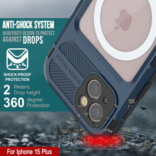 Load image into Gallery viewer, Funda a prueba de agua de aluminio serie iPhone 15 Plus Metal Extreme 2.0 IP68 con protector de pantalla incorporado [Azul]
