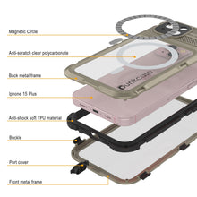 Load image into Gallery viewer, iPhone 15 Plus Metal Extreme 2.0 Series Aluminum Waterproof Case IP68 con Protector de Pantalla Incorporado [Dorado]
