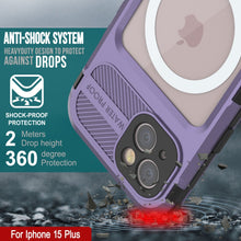 Load image into Gallery viewer, iPhone 15 Plus Metal Extreme 2.0 Series Aluminum Waterproof Case IP68 con Protector de Pantalla Incorporado [Morado]

