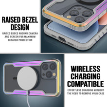 Cargar imagen en el visor de la galería, Carcasa de defensa Punkcase Stealth MAG para iPhone 15 Pro, protectora, de grado militar, con cubierta multacapa [Arcoíris].
