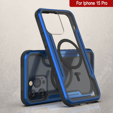 Cargar imagen en el visor de la galería, Funda protectora de grado militar Punkcase iPhone 15 Pro Armor Stealth MAG Defense. Cubierta multirrevestida [azul marino].
