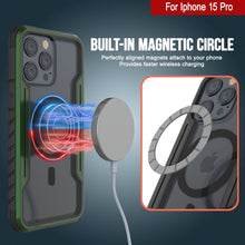 Cargar imagen en el visor de la galería, Funda Punkcase iPhone 15 Pro Armor Stealth MAG Defense - Carcasa protectora militar de grado múltiple [verde oscuro]
