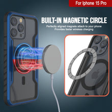 Cargar imagen en el visor de la galería, Funda protectora de grado militar Punkcase iPhone 15 Pro Armor Stealth MAG Defense. Cubierta multirrevestida [azul marino].

