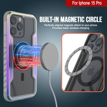 Cargar imagen en el visor de la galería, Carcasa de defensa Punkcase Stealth MAG para iPhone 15 Pro, protectora, de grado militar, con cubierta multacapa [Arcoíris].

