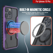 Cargar imagen en el visor de la galería, Carcasa defensiva de grado militar Punkcase Stealth MAG Armor Pro para iPhone 15, protectora de múltiples capas [morado].
