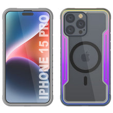 Cargar imagen en el visor de la galería, Carcasa de defensa Punkcase Stealth MAG para iPhone 15 Pro, protectora, de grado militar, con cubierta multacapa [Arcoíris].
