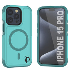 Cargar imagen en el visor de la galería, Funda PunkCase iPhone 15 Pro, [Serie Spartan 2.0] Cubierta Claro Resistente de Alta Resistencia con Protector de Pantalla Incorporado [Azul]
