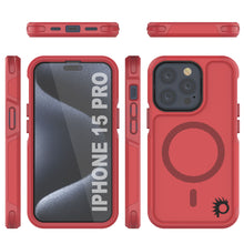 Cargar imagen en el visor de la galería, Funda PunkCase para iPhone 15 Pro, Serie Spartan 2.0, Cubierta Resistente Transparente con Protector de Pantalla Incorporado [rojo]
