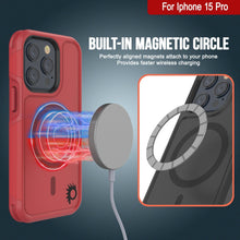 Cargar imagen en el visor de la galería, Funda PunkCase para iPhone 15 Pro, Serie Spartan 2.0, Cubierta Resistente Transparente con Protector de Pantalla Incorporado [rojo]

