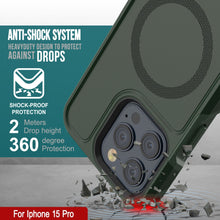 Cargar imagen en el visor de la galería, Funda PunkCase iPhone 15 Pro, [Serie Spartan 2.0] Funda Resistente y Robusta Transparente con Protector de Pantalla Incorporado [verde oscuro]
