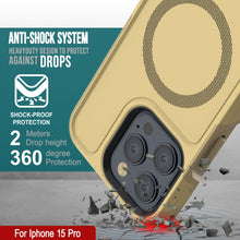 Cargar imagen en el visor de la galería, Estuche PunkCase para iPhone 15 Pro, [Serie Spartan 2.0] Cubierta resistente clara y duradera con protector de pantalla incorporado [amarillo]
