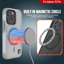 Cargar imagen en el visor de la galería, Funda PunkCase para iPhone 15 Pro, [Serie Spartan 2.0] Funda resistente resistente y transparente con protector de pantalla incorporado [blanco]
