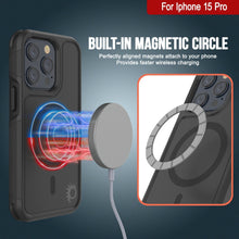 Cargar imagen en el visor de la galería, Carcasa PunkCase para iPhone 15 Pro, Serie Spartan 2.0 transparente y resistente, con protector de pantalla incorporado [Negro]
