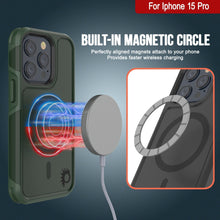 Cargar imagen en el visor de la galería, Funda PunkCase iPhone 15 Pro, [Serie Spartan 2.0] Funda Resistente y Robusta Transparente con Protector de Pantalla Incorporado [verde oscuro]

