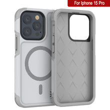 Cargar imagen en el visor de la galería, Funda PunkCase para iPhone 15 Pro, [Serie Spartan 2.0] Funda resistente resistente y transparente con protector de pantalla incorporado [blanco]
