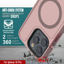 Cargar imagen en el visor de la galería, PunkCase Funda iPhone 15 Pro, [Spartan 2.0 Series] Funda Transparente Resistente y Resistente con Protector de Pantalla Incorporado [rosa].
